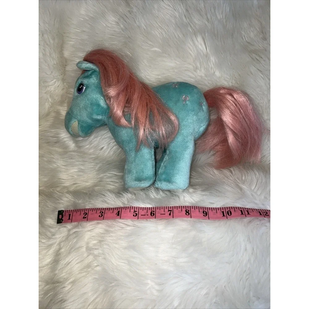 Vintage My Little Pony G1 Bow Tie Plush Hasbro Softies Turquoise Pink Horse 80s